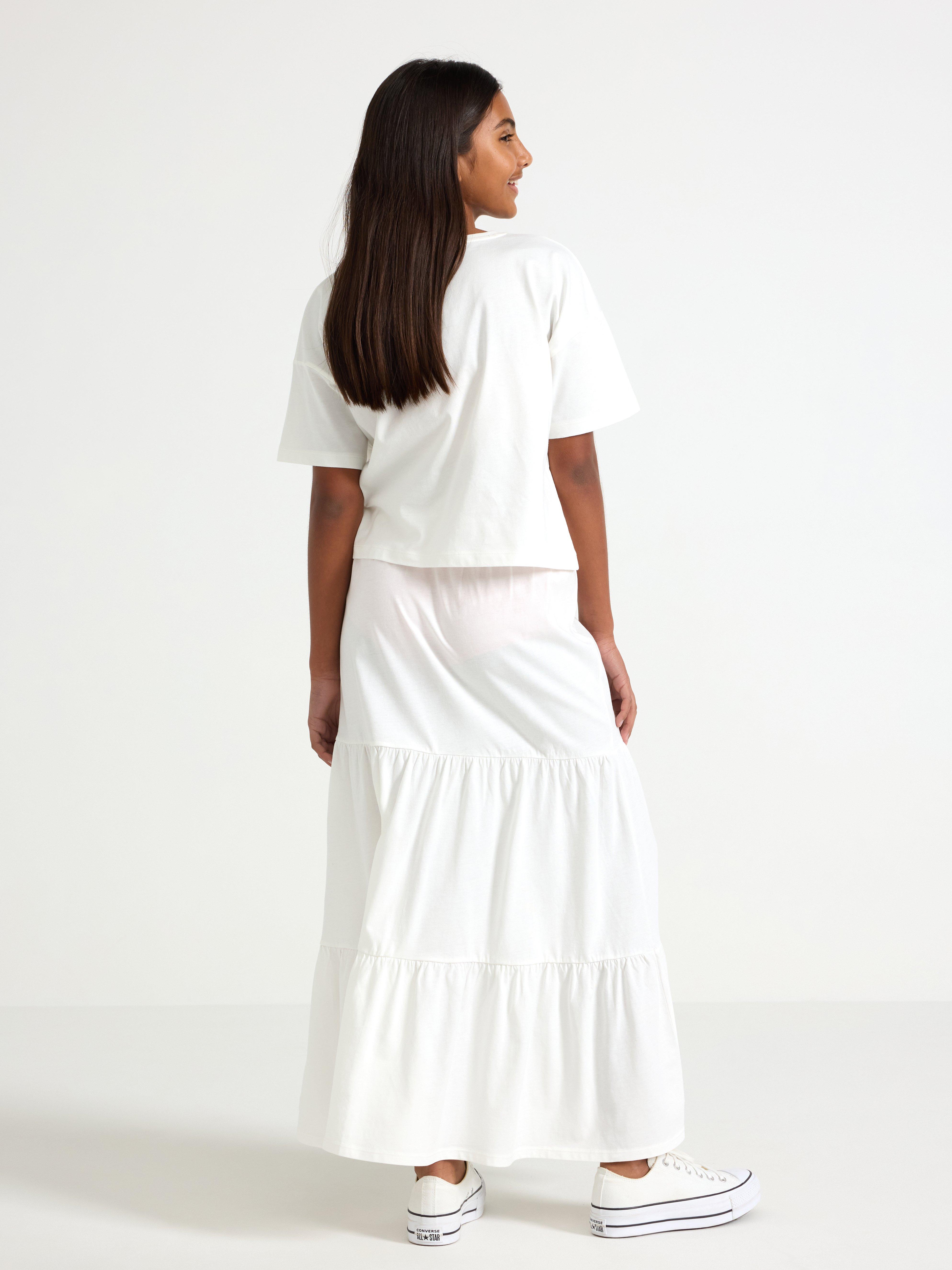Maxikjol i trikå Off White