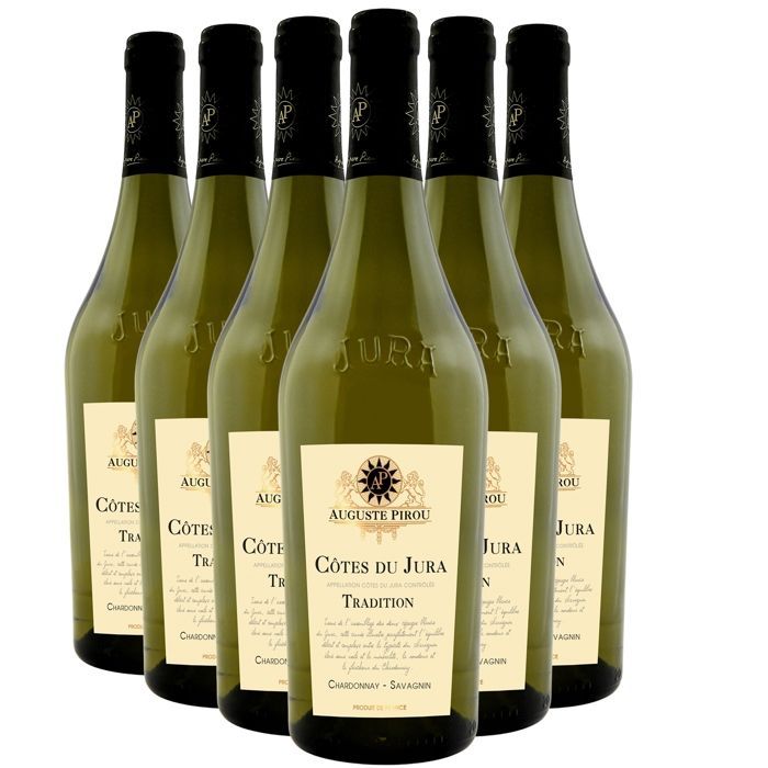 Auguste Pirou Côtes du Jura Tradition Chardonnay Savagnin - Vino bianco del Giura (6x75cl)