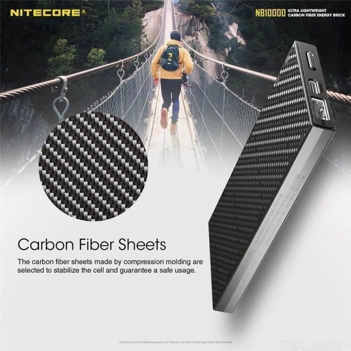 Externe batterij - NITECORE - NB10000 - 10000 mAh - 2 USB-poorten - Ultralicht en duurzaam