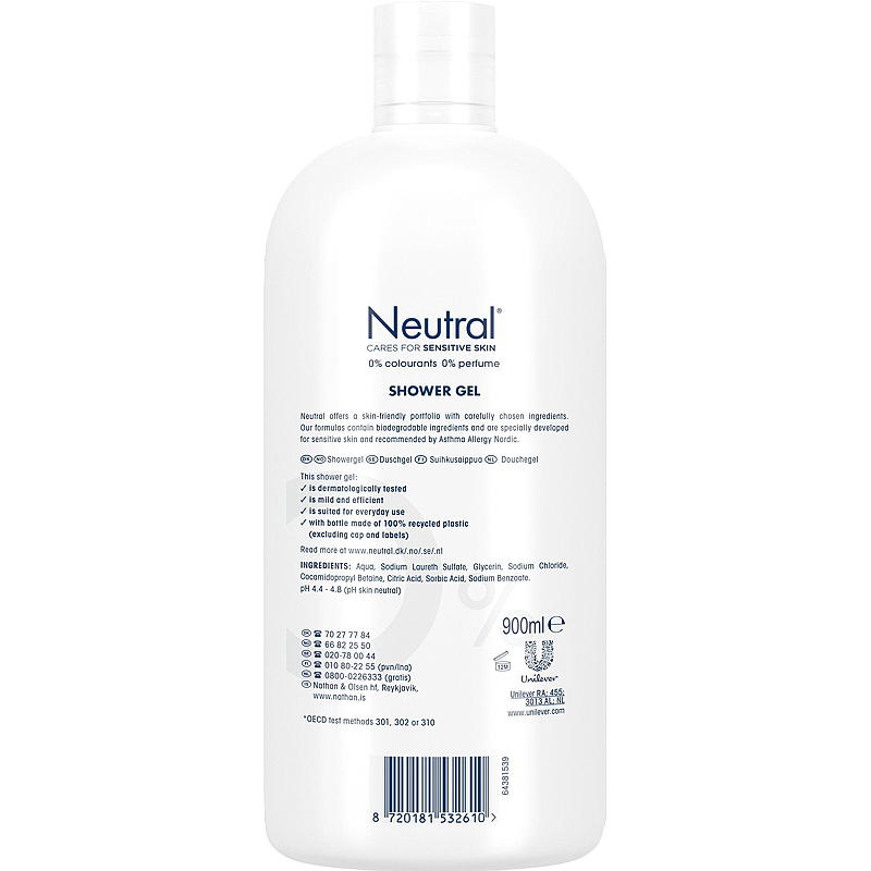 Neutral Shower Sæbe 900 ml parfumefri Neutral