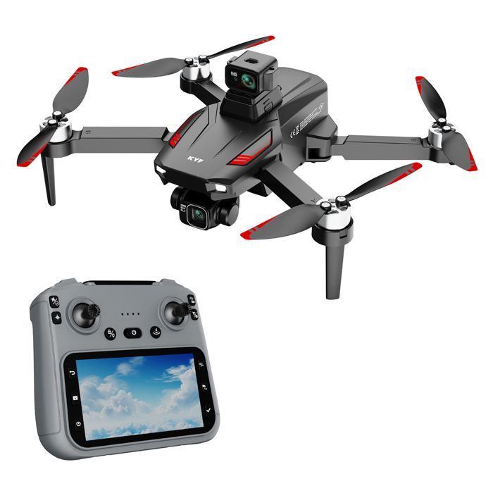 Drone con telecamera stabilizzata a 3 assi, sensore HD 8K a 360° e telecomando con schermo da 4,5