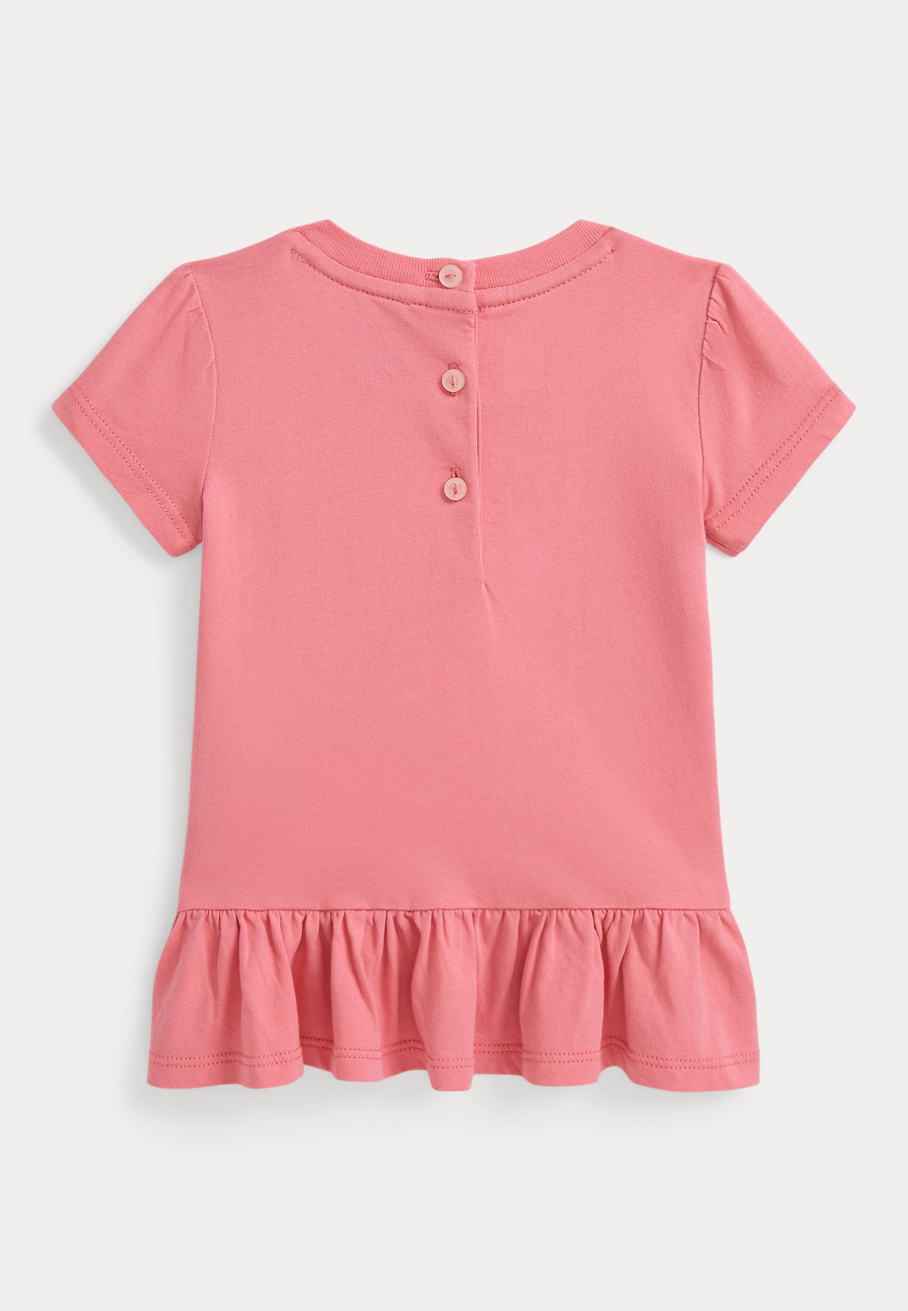 Polo Ralph Lauren POLO BEAR T-SHIRT EN JERSEY DE COTON À PEPLUM - Imprimé pivoine délavée
