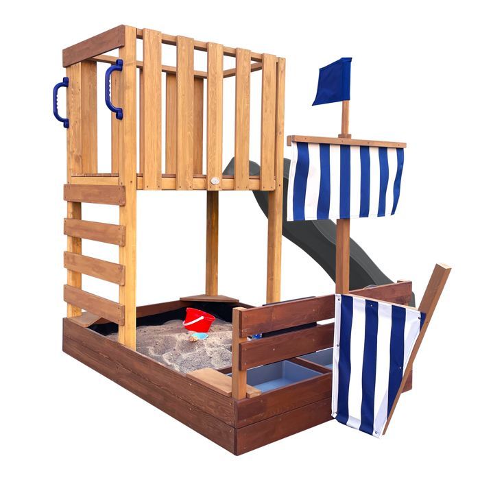Zona de juegos - AXI - Vicky - Madera maciza - Tobogán de 175 cm - Arenero incluido