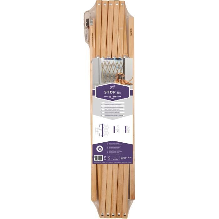 Barrière - NORDLINGER PRO - 72000 - Stopfix - Extensible - Bois - 60-110 cm - Pour chien