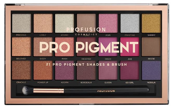 Paleta sjenila za oči Pro Pigment, 21 nijansa, kist Palete sjenila i šminka