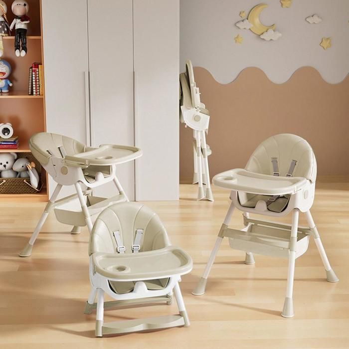Silla alta infantil MIPAN. - Plegable - Ajustable - Reclinable - 64x70x87cm - Silla alta convertible para bebé - Silla ergonómica para bebé - Beige
