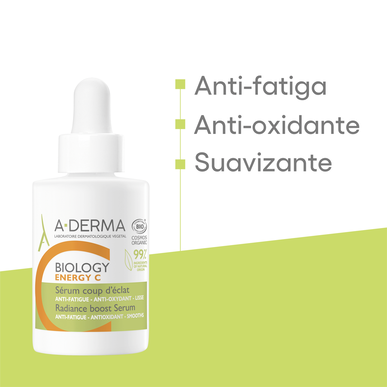 A-Derma Biology Energy C serumas Coup d'éclat Gaivus gelinis serumas Spinduliavimas Vitaminas C 30 ml 30 ml