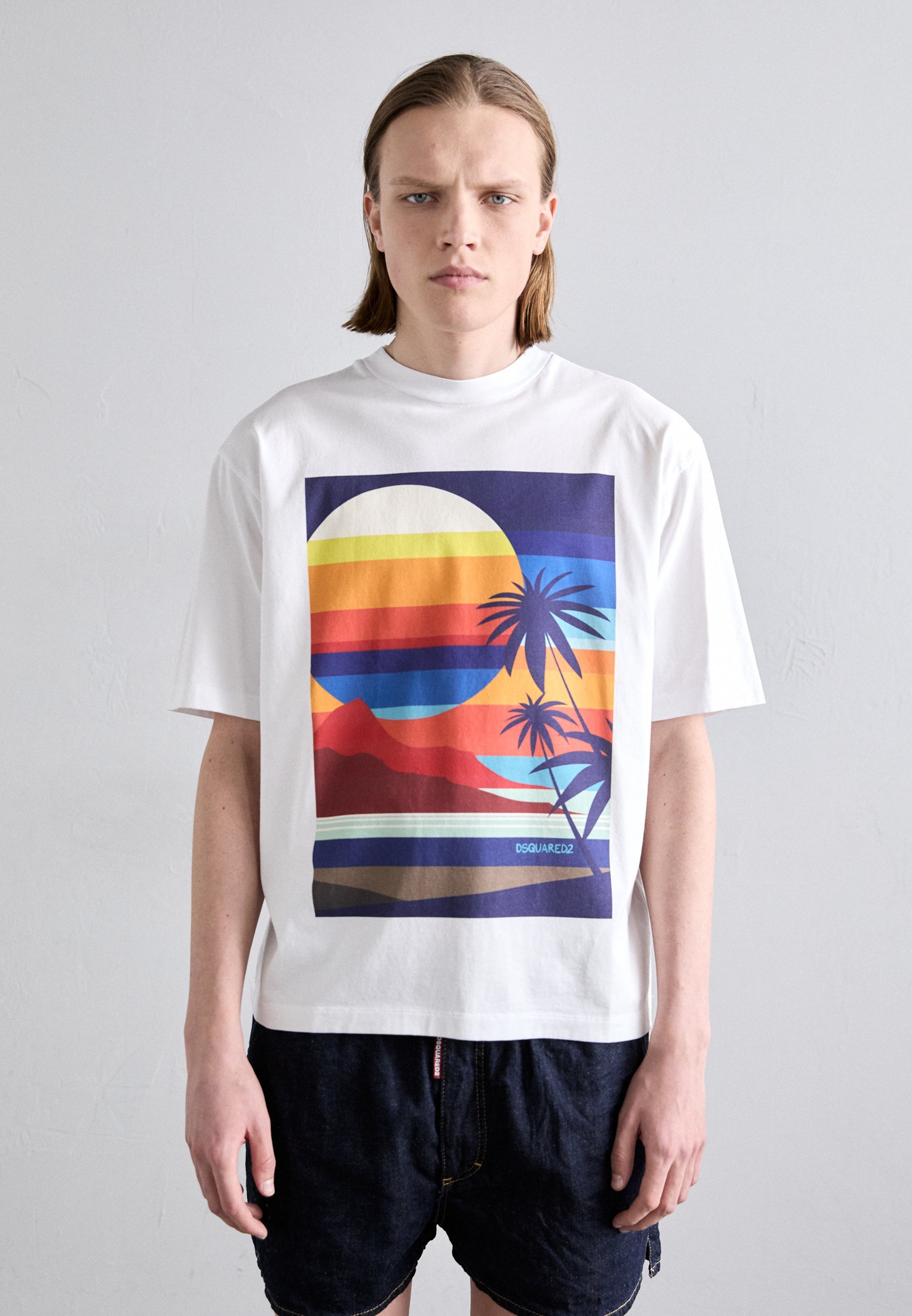 T-shirt Dsquared2 coupe ample - T-shirt imprimé - blanc