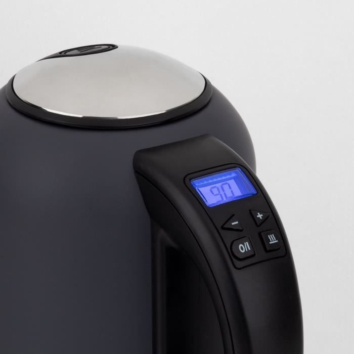 Bollitore H.KOENIG BOE52 - Capacità 1,7 L - Temperatura regolabile da 40 a 110 °C - Display LCD - Grigio opaco