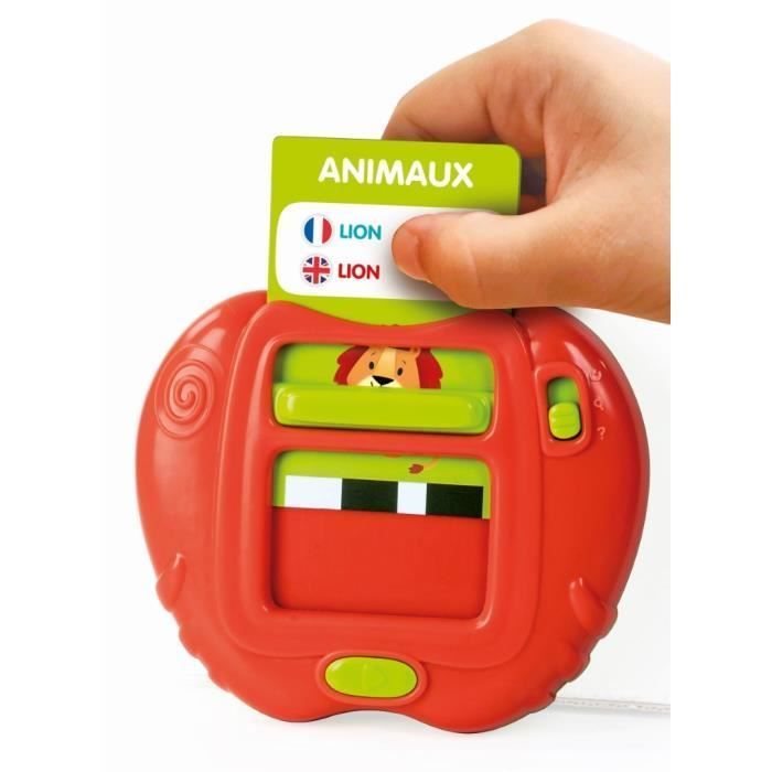 CLEMENTONI - Mis primeras 100 palabras bilingüe - Juguetes educativos - 2 modos de juego: Quiz y descubrimiento - Sonidos y rimas