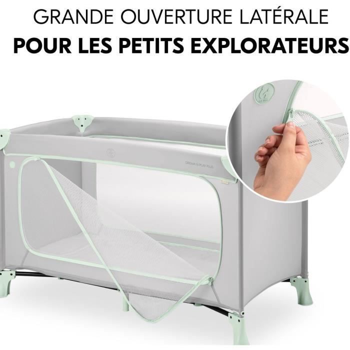 Lit de voyage - HAUCK - DREAM N PLAY PLUS - 60 x 120 cm - Dès la naissance - Pliable - Dusty Mint