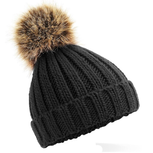  Bonnet Beechfield Knit Tentative avec pompon