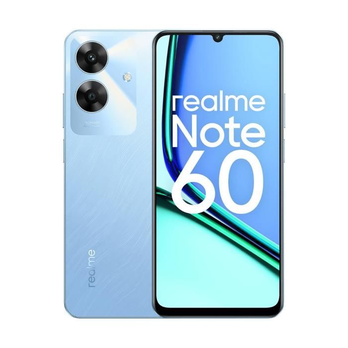 Téléphone mobile - REALME - Note 60 - 6 Go RAM - 128 Go - Double SIM - Étanchéité IP64