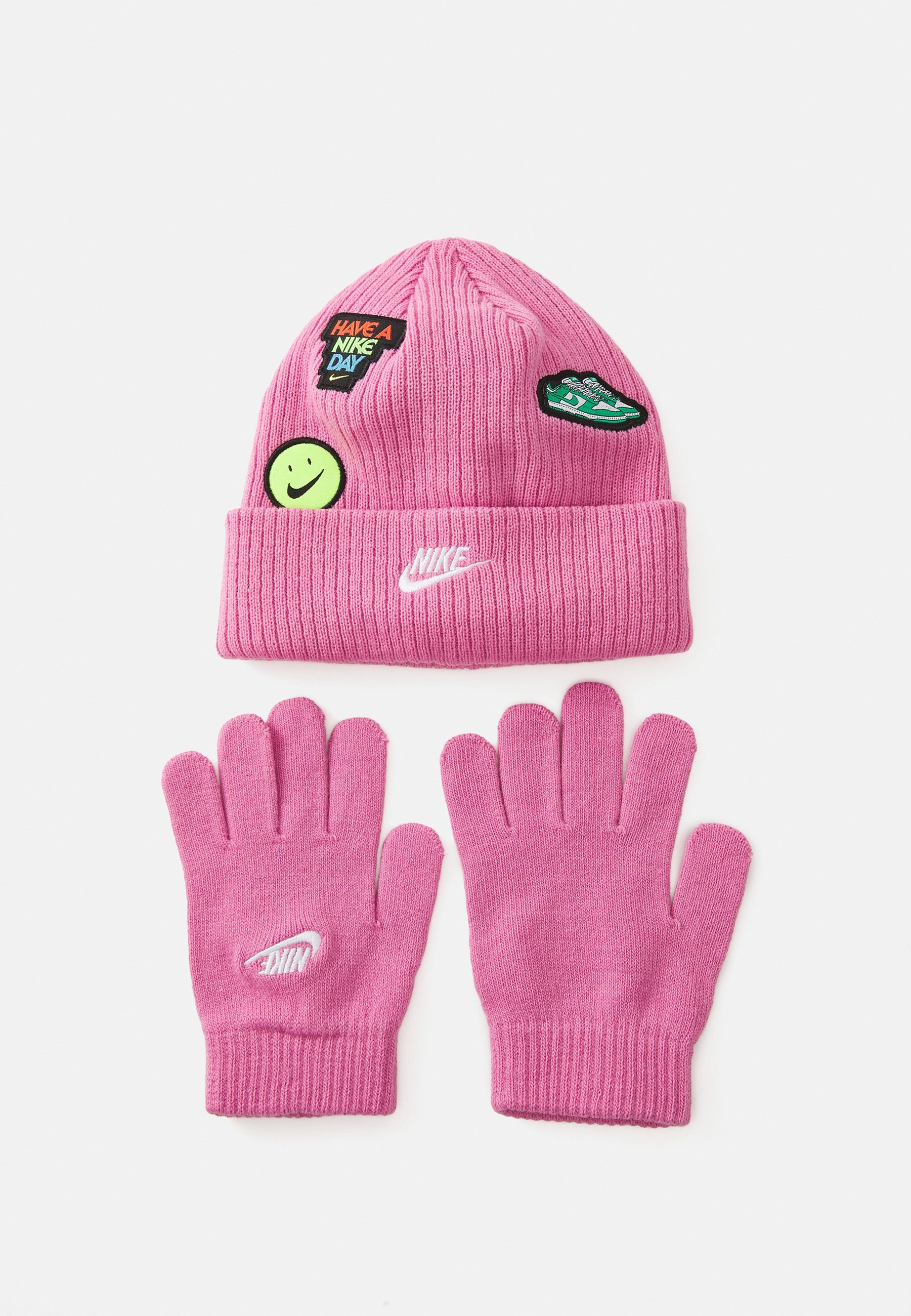 Set Nike Sportswear Patch Peak Berretto Unisex - Guanti - Magic Flamingo