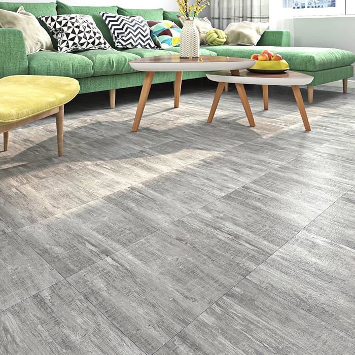 Suelo adhesivo de PVC imitación madera, suelo adhesivo de linóleo impermeable, suelo adhesivo para baño, tablero adhesivo de PVC, suelo de madera gris, 4 suelos de PVC