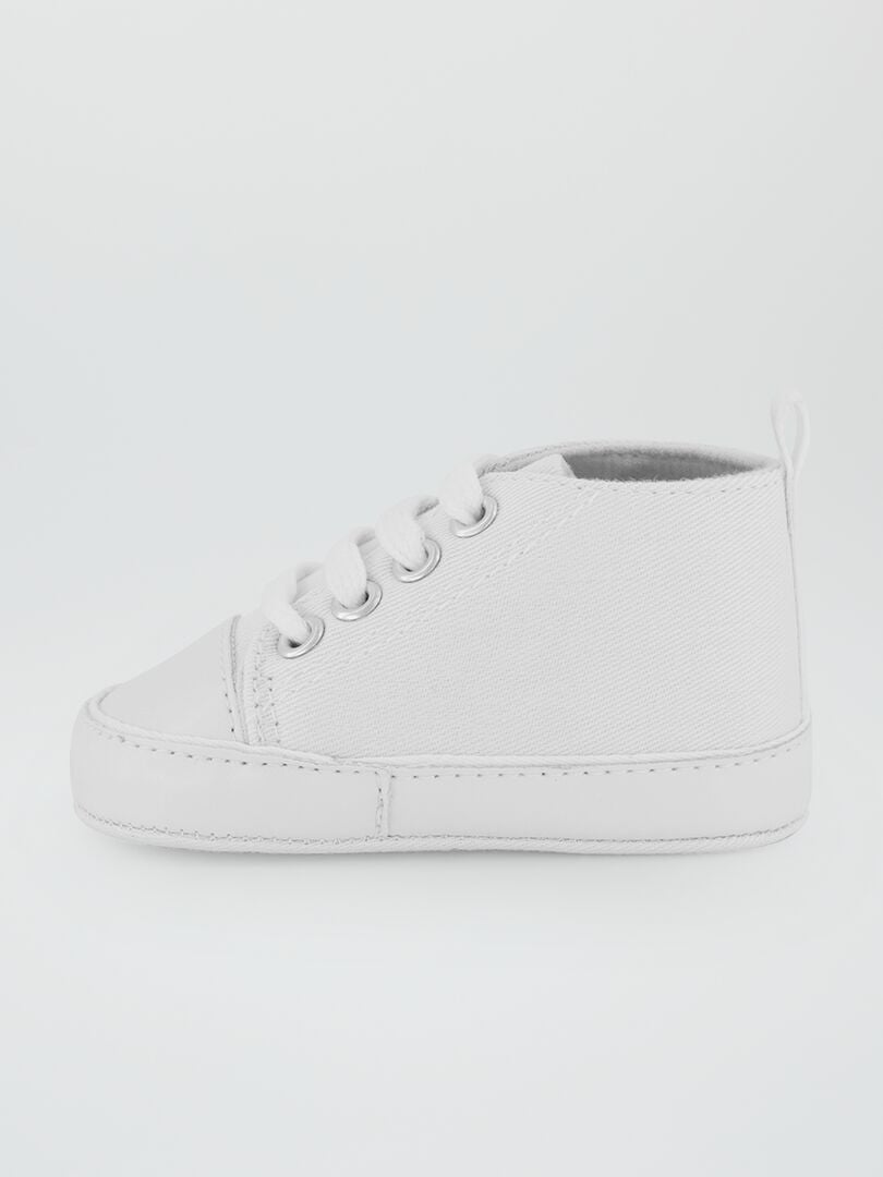 Hoge canvas sneakers - wit