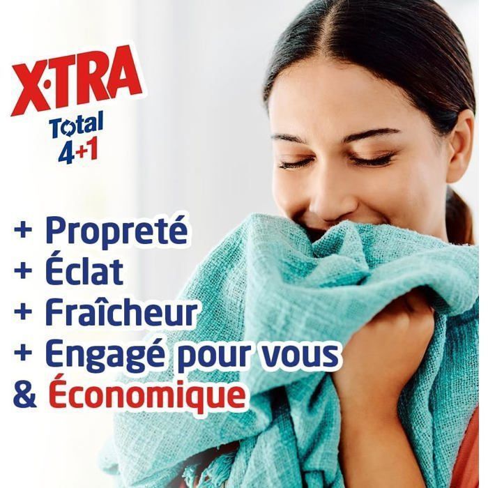 Detersivo liquido per bucato - XTRA Total - Confezione da 3 - Pulizia - Brillantezza - Freschezza - 27 lavaggi