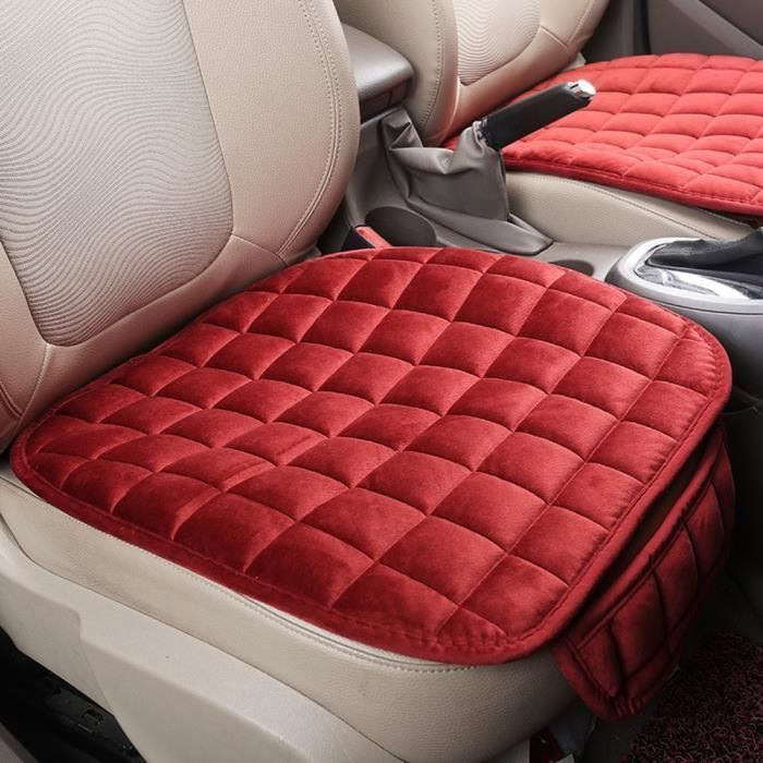 Funda de asiento de coche de invierno cálida, cojín de asiento antideslizante universal, funda de asiento para silla delantera, negra