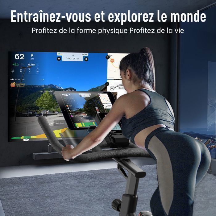 Vélo d'appartement - JOROTO - X4S - Bluetooth App - Roue d'inertie 18 kg - Résistance magnétique (100 niveaux)