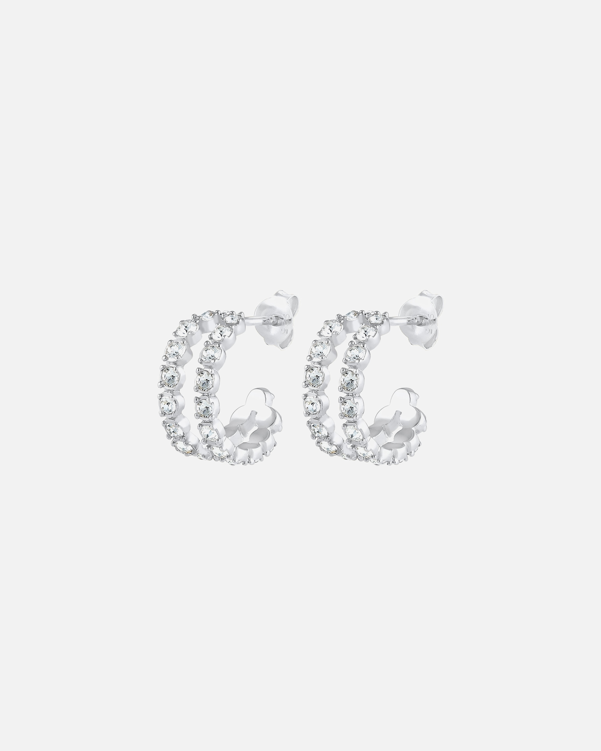 Elli Femmes créoles Edel Mini avec cristaux en argent sterling 925