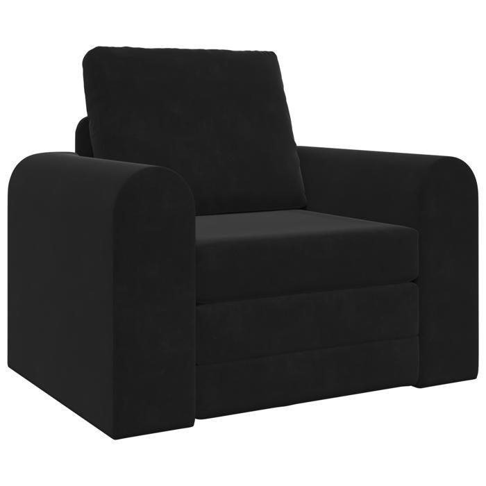 569884 & Sofá cama de suelo 2 en 1, diván convertible, terciopelo negro 98x71x83 cm