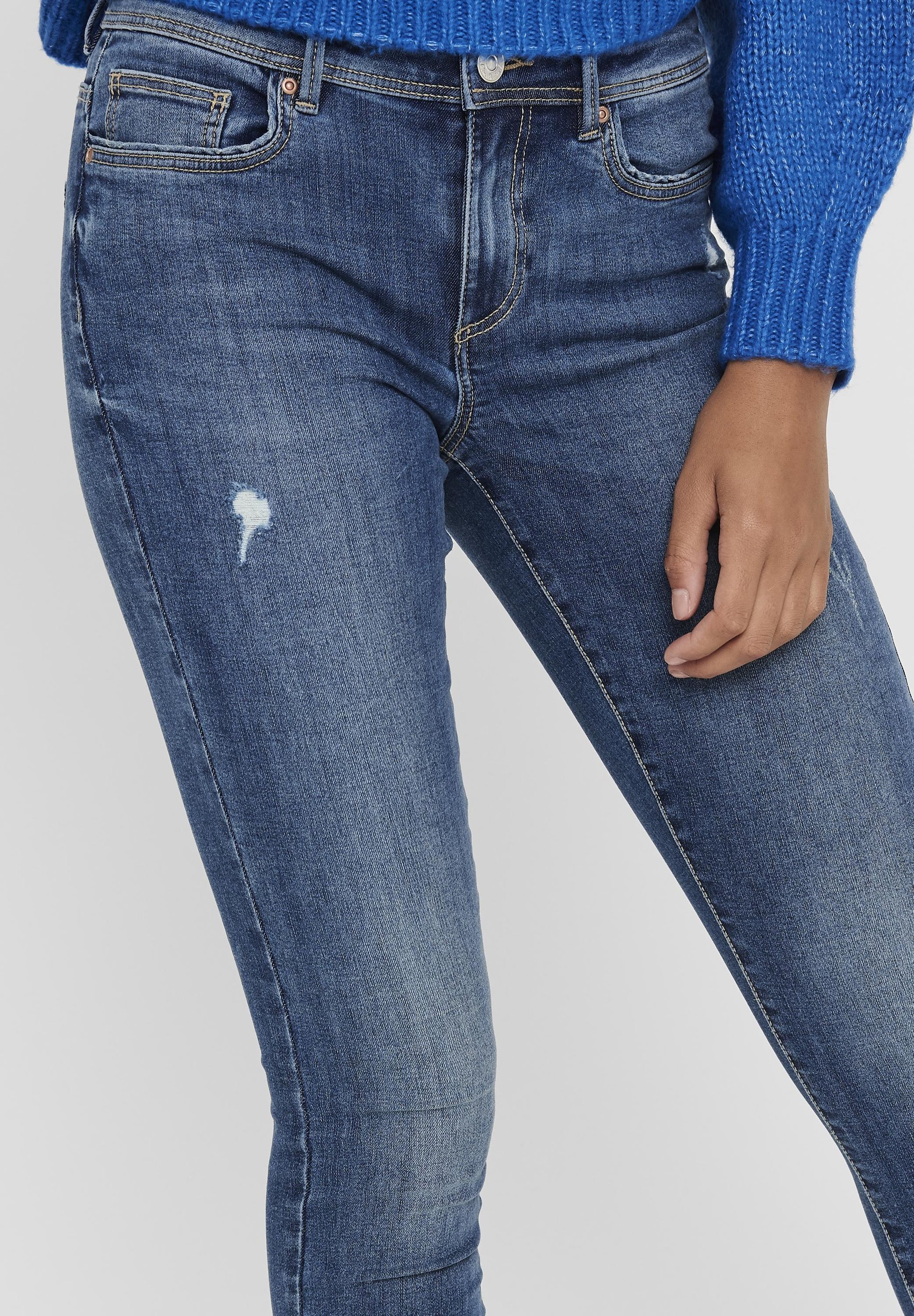 ONLY ONLWAUW LIFE MID - Skinny Fit jeans - mediumblauwe denim