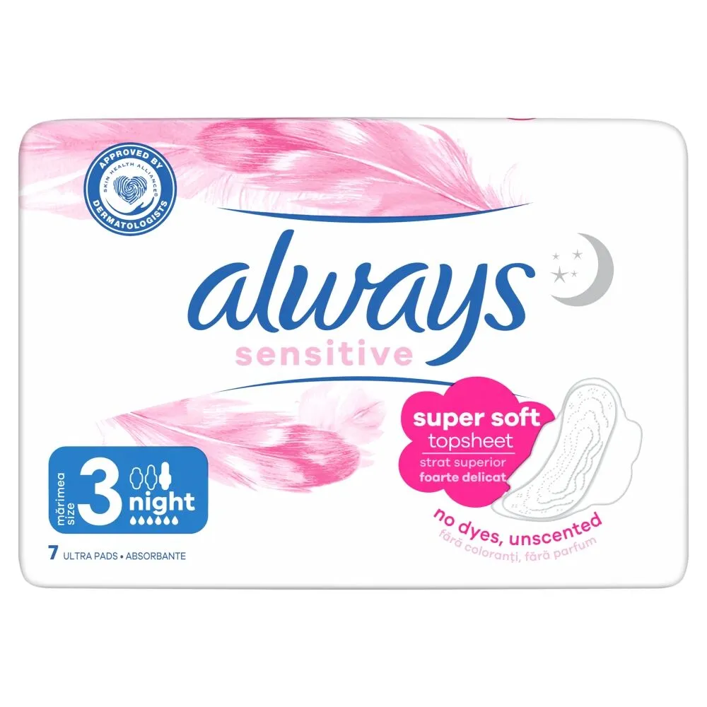 Always Ultra Sensitive Night Podpaski higieniczne, 7 szt.
