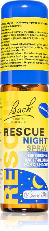 Bach® Bloesemremedies RESCUE® Night® spray, een voedingssupplement voor slaapproblemen en om in slaap te vallen.
