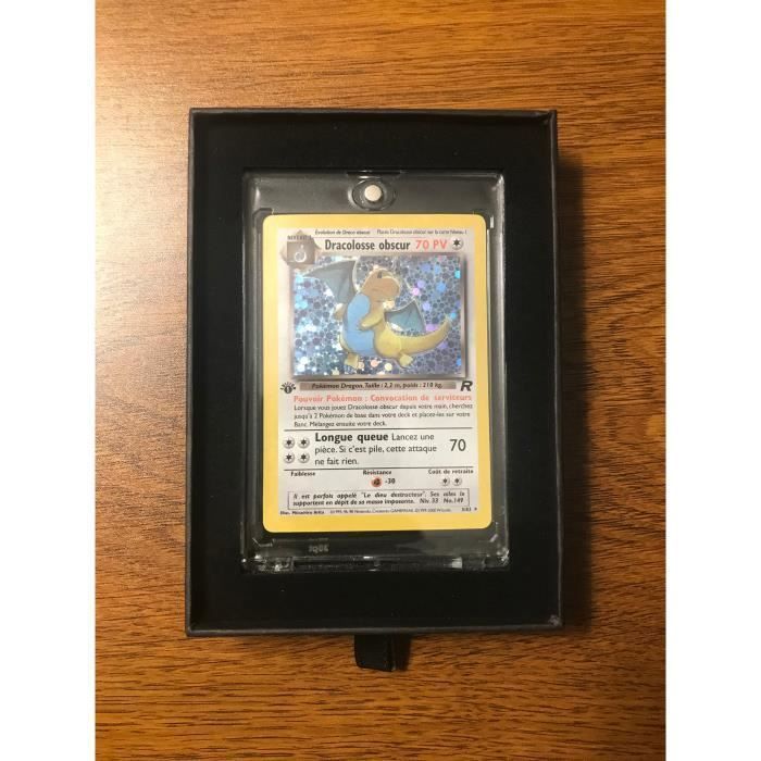 Carte Pokémon Fanmade Dracolosse obscur Dragonite Edition 1 Holographique 2/102 Teamr Rocket Near Mint Boite cadeau