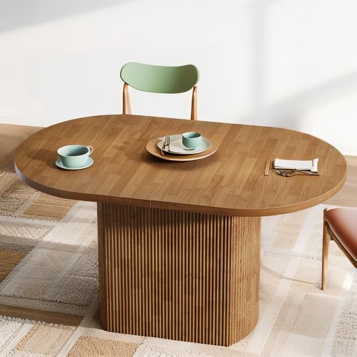 Ovaler Esstisch – 120 x 70 x 75 cm – Küchentisch aus Holz – für 4 Personen, geeignet für Esszimmer, Küche und Wohnzimmer, Braun