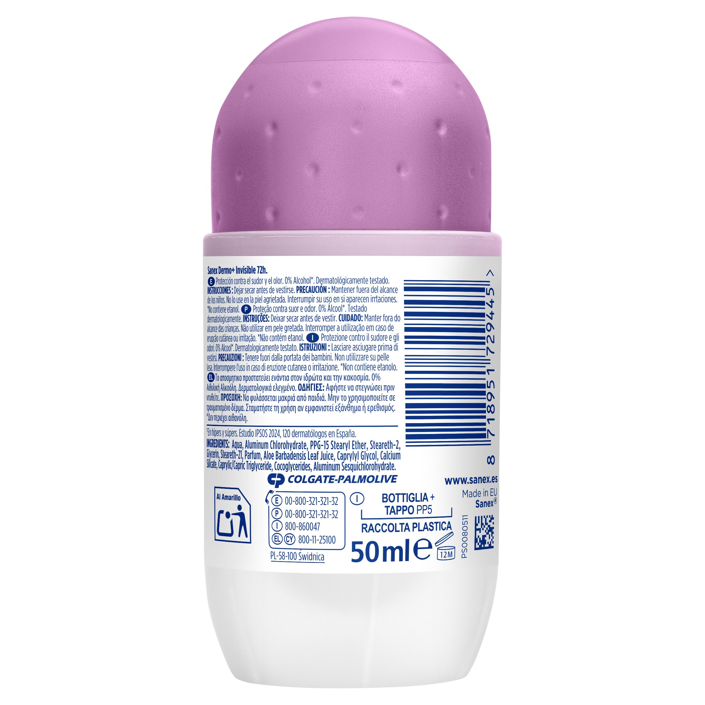 Dezodorant v roll-on obliki Dermo Invisible 72h antiperspirant Dezodoranti v roll-on obliki