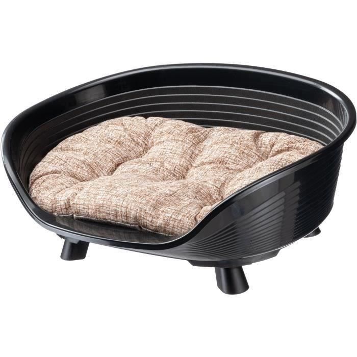 Cesta con cojín de relajación negra - Tamaño L - 73 x 55 x 27 cm - FERPLAST