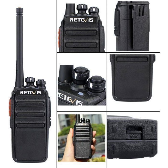 Retevis RT24 Long Range Walkie Talkie, PMR Radio 16 Channels, Rechargeable Walkie Talkie with Earpiece for Family, Hiking