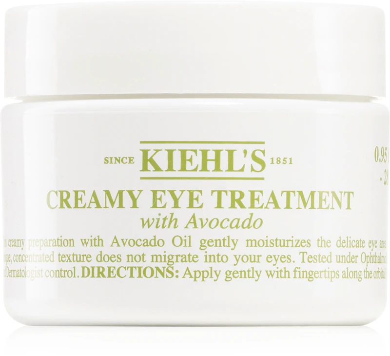 Kiehl's Avocado Creamy Eye Treatment – intensyviai drėkinanti akių srities priemonė su avokadu.