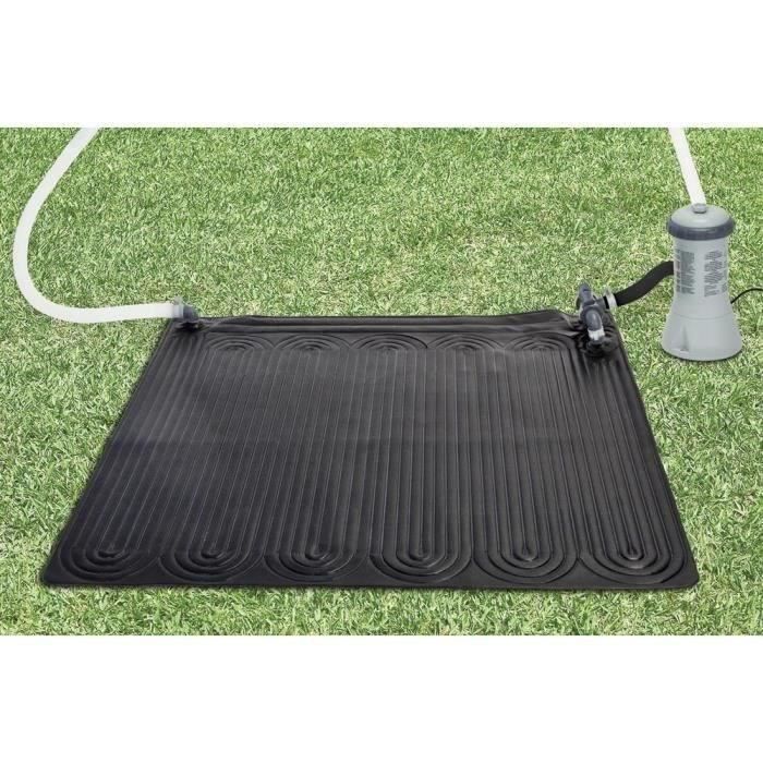 Kit de piscina rectangular pequeña con estructura tubular de metal (3,00 m x 2,00 m x 0,75 m) y calentador solar.