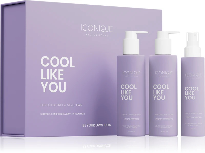 ICONIQUE Professional COOL LIKE YOU Perfect Blonde & Silver Violet komplekts dzelteno toņu neitralizēšanai