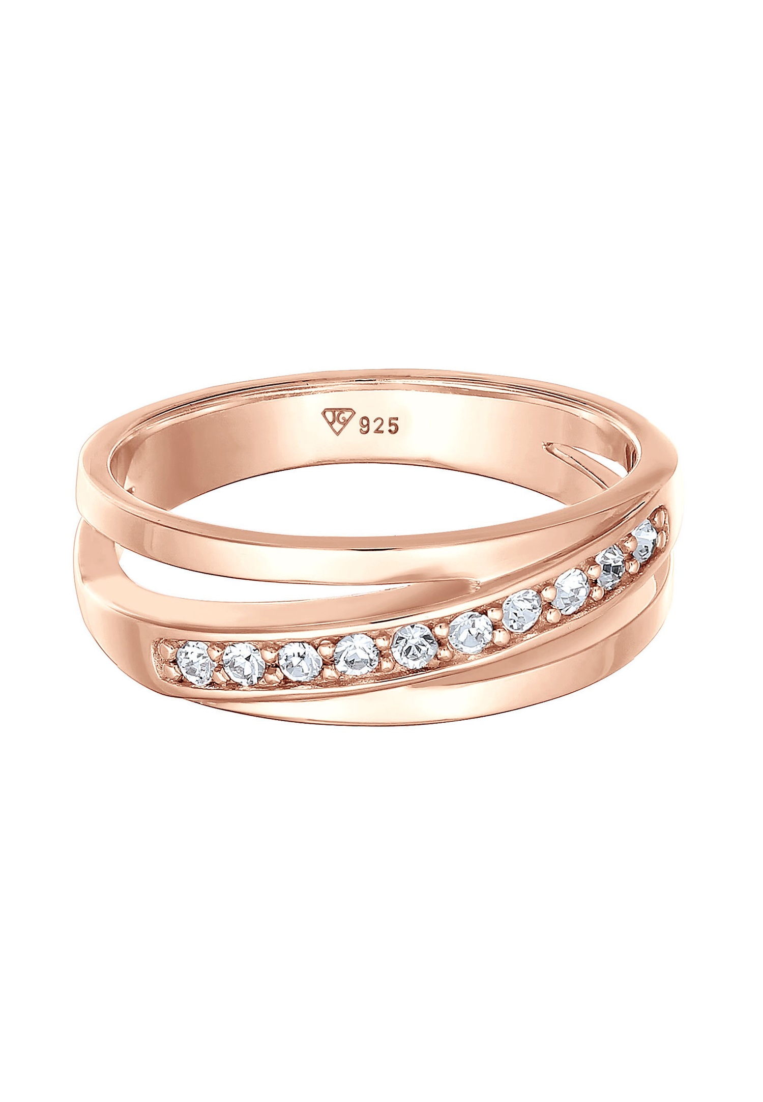 Elli Femmes Bande élégant avec cristaux en argent sterling 925