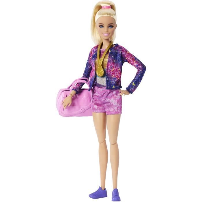 Barbie gymnastiekset met pop en meer dan 10 accessoires HRG52