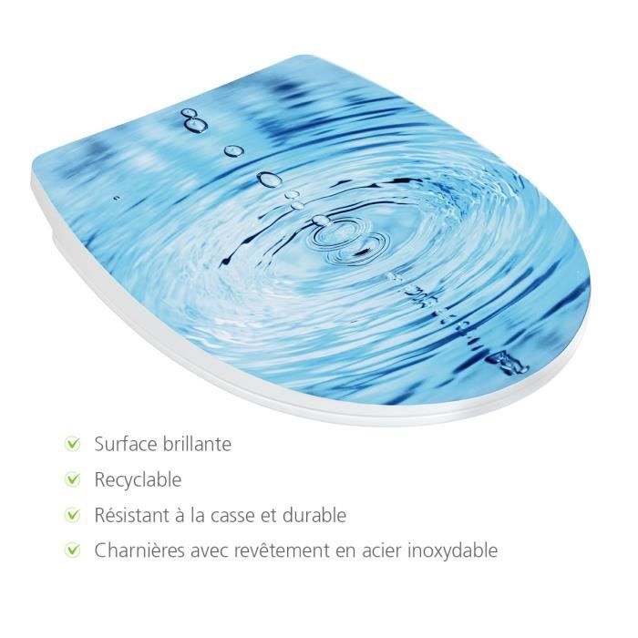 Sedile WC WENKO con meccanismo di chiusura ammortizzata, sedile WC a clip, tazza in Duroplast e cerniere in acciaio inox, a caduta
