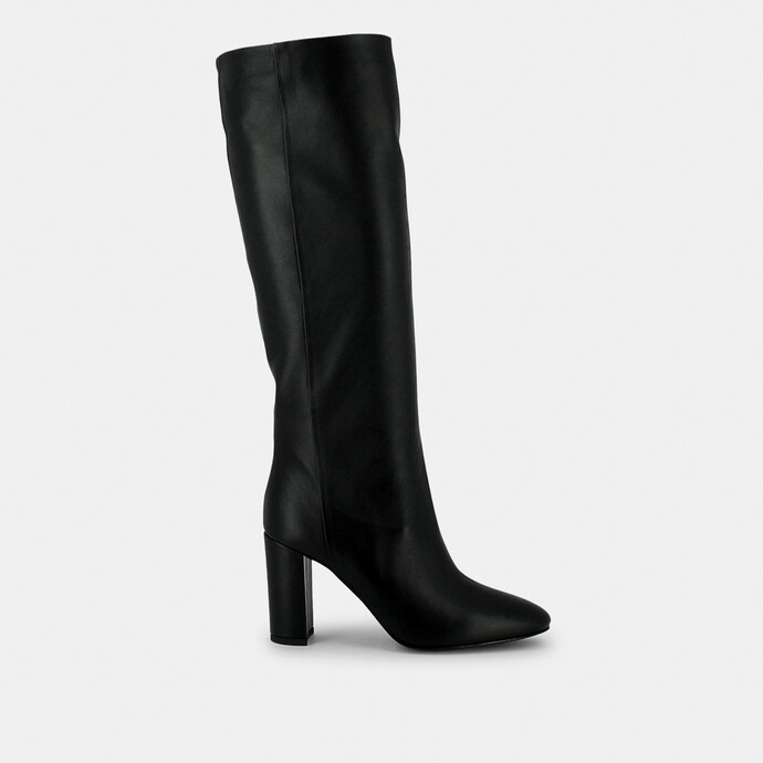 Bottes hautes  en cuir noir