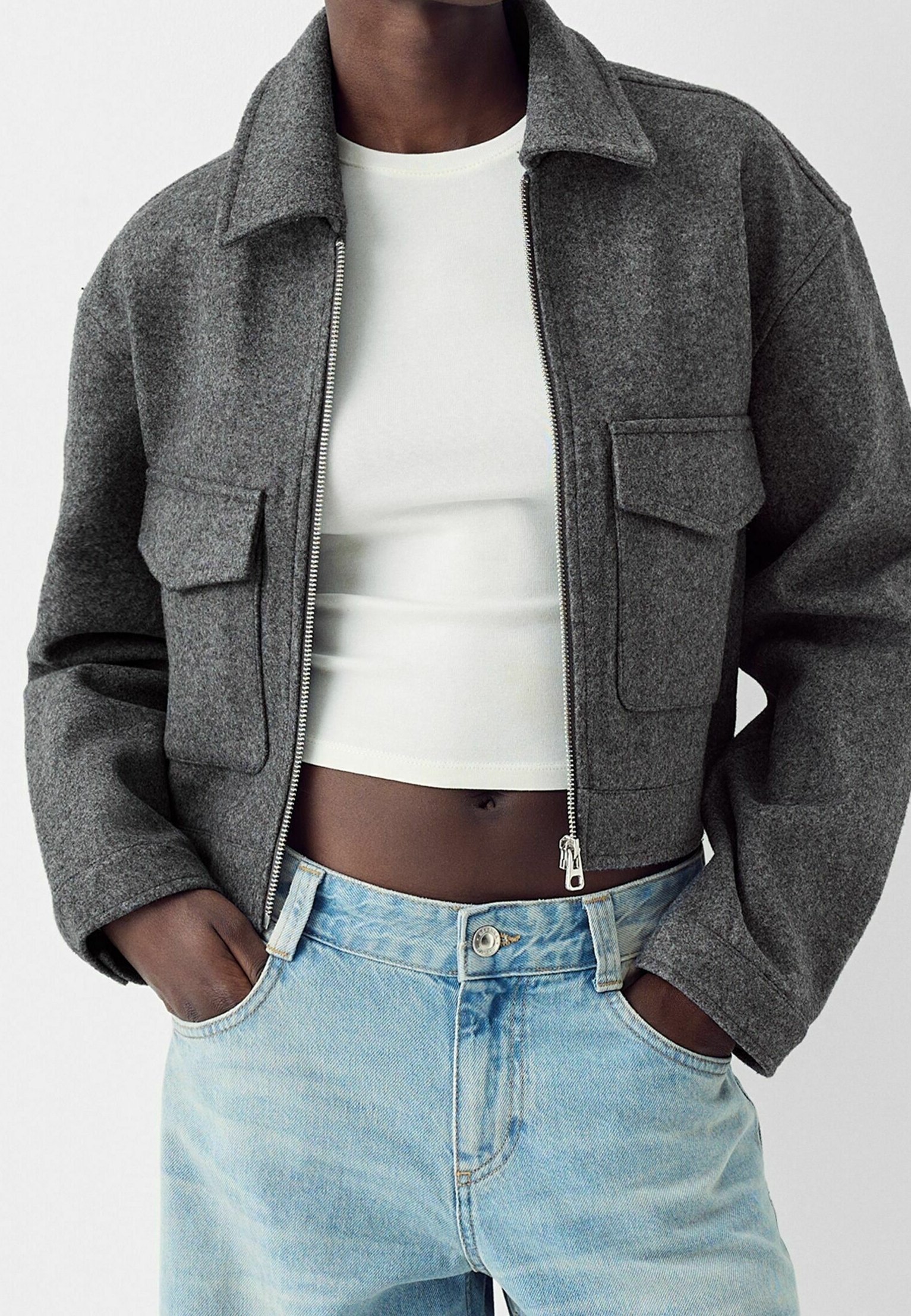 Bershka zomerjas - blauwgrijs