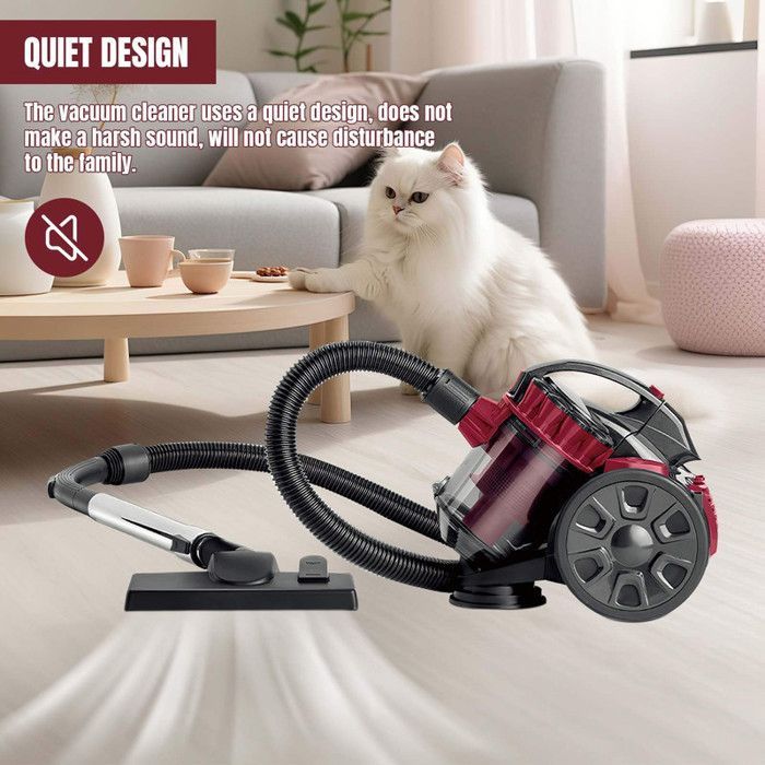 Aspirateur Sans Sac Puissant 2600W 1.5L – Nettoyeur De Sols, Canapés, Tapis Avec Accessoires Multiples, Fil 5M, Silencieux, Durable
