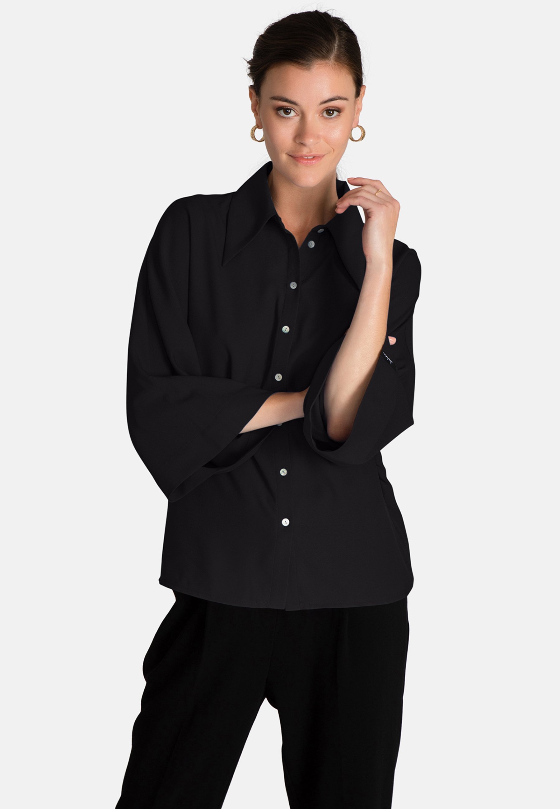 Jascha Stockholm blouse met knoopsluiting - zwart