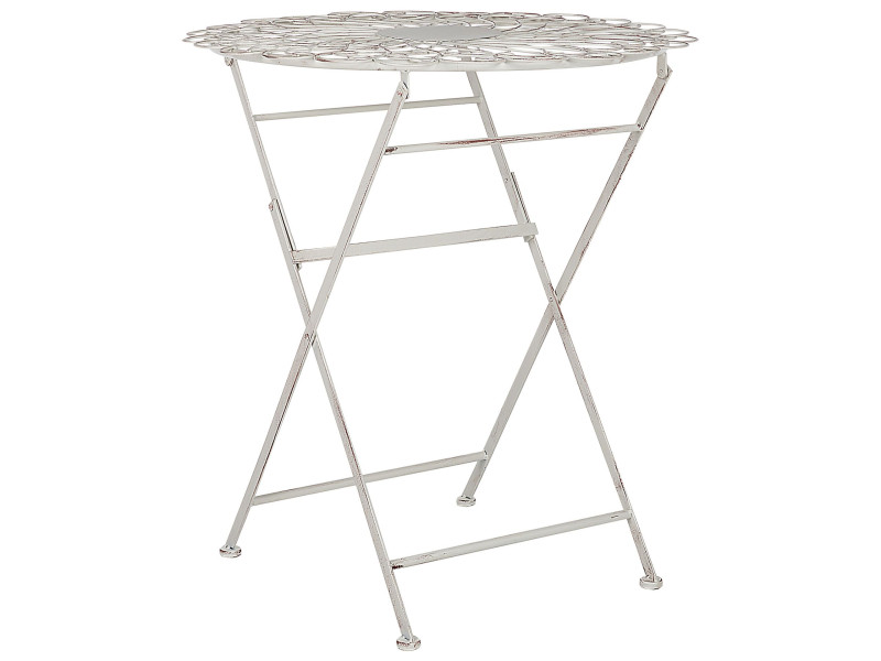 Stolik bistro 70 cm metalowy biały postarzany