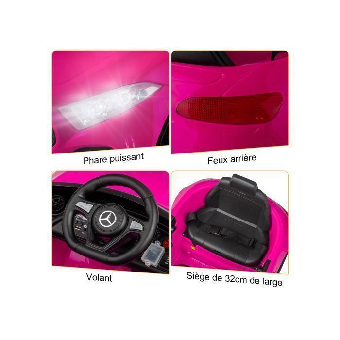 Auto elettrica - LALAHO - Mercedes-Benz CLS 350 - 90 x 60 x 40 cm - Rosa