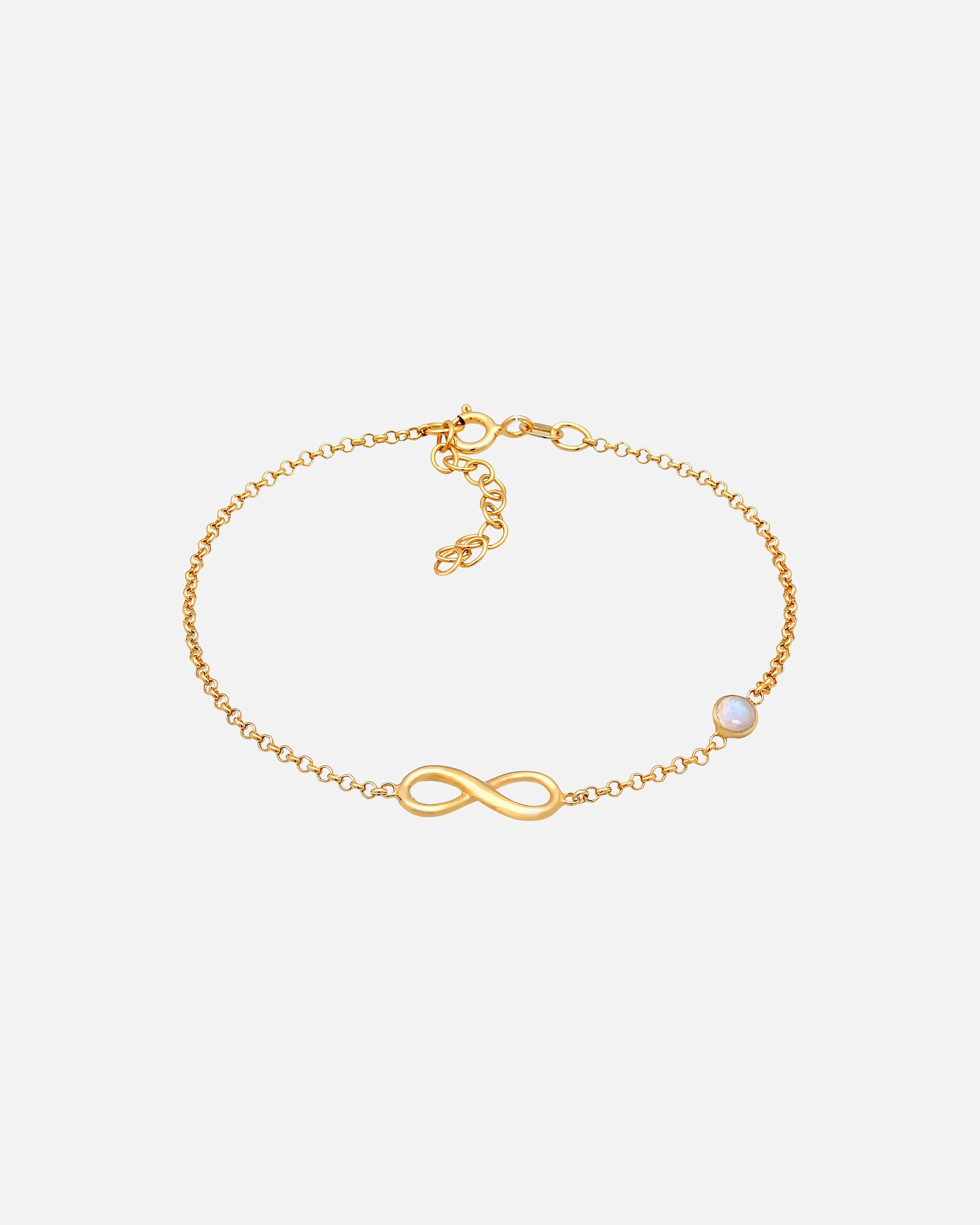 Elli Femmes Solitaire symbole d'infini avec Pierre de Lune en Argent Sterling 925