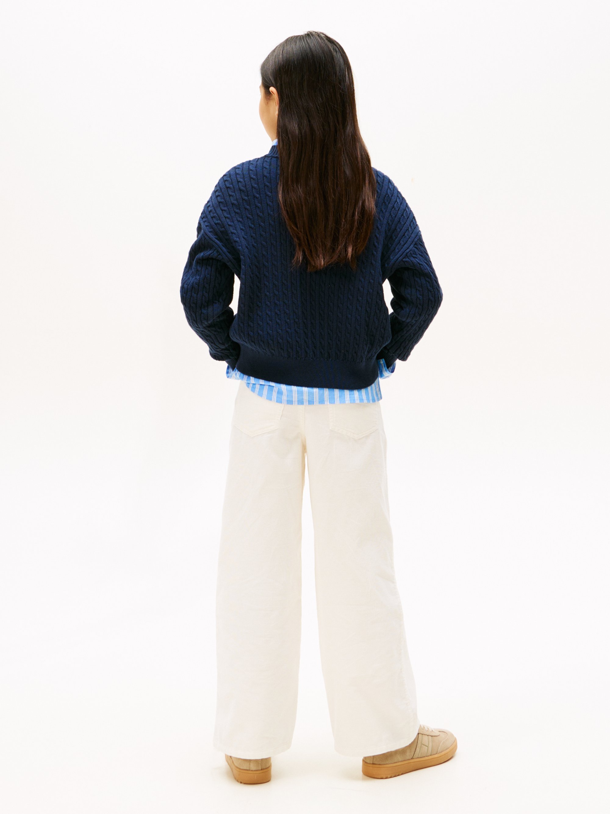 Tommy Hilfiger kabeltrui - trui - donkerblauw