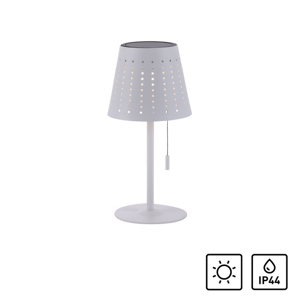 LED rechargeable solar table lamp Mandy, white