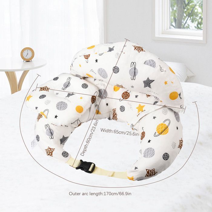 Almohada de lactancia 3 en 1: almohada pequeña multifuncional con correa ajustable para la cintura y funda extraíble.