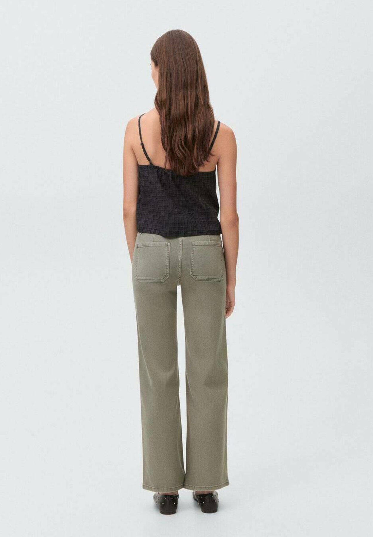 Mango Kids TEEN - Jeans a zampa - verde chiaro